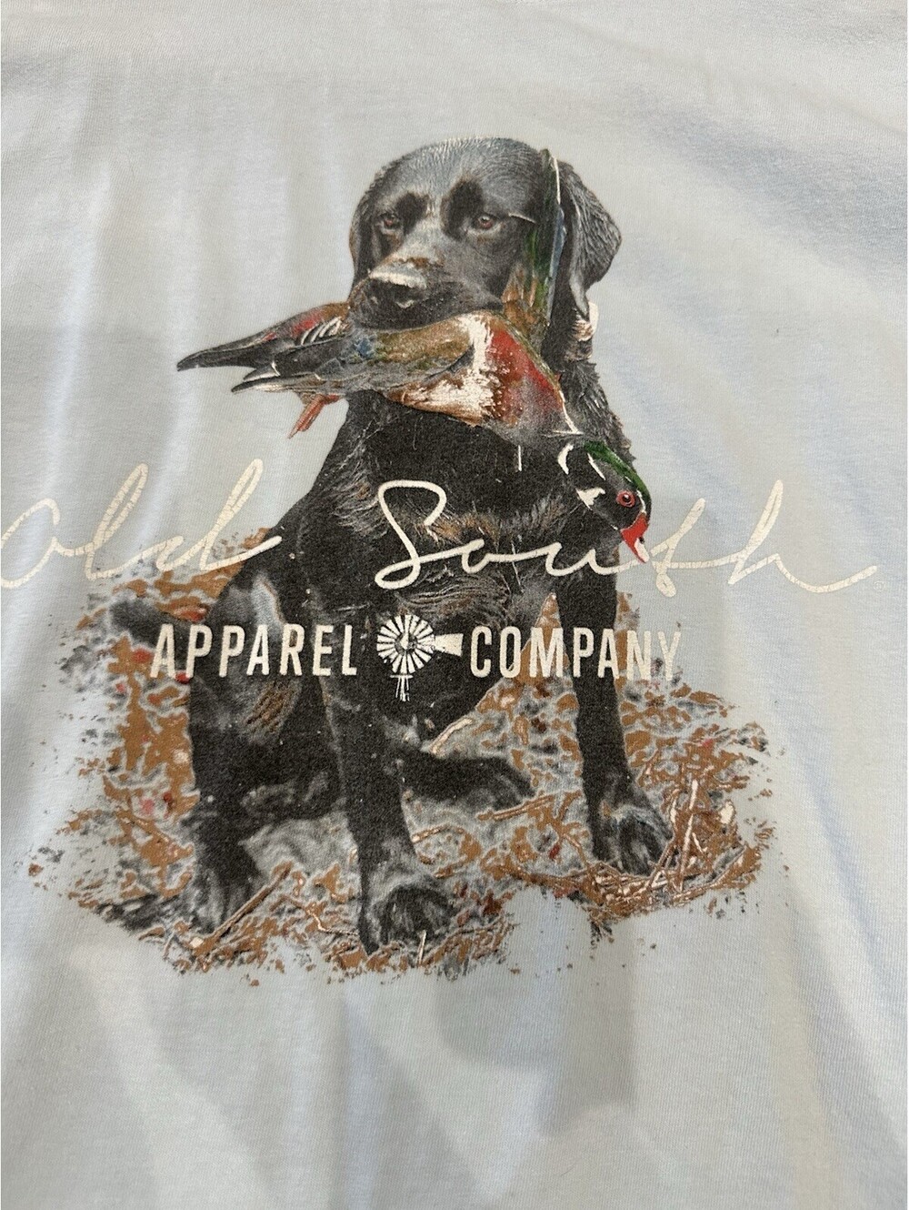 Comfort Colors Men’s Light Blue Old South Dog Pocket Tee Size L